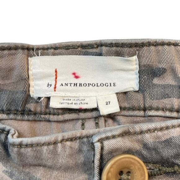 Anthropologie Women's Mavis Mid-rise Utility Pants Size 27 Camo Embroidered Boho - Picture 11 of 13
